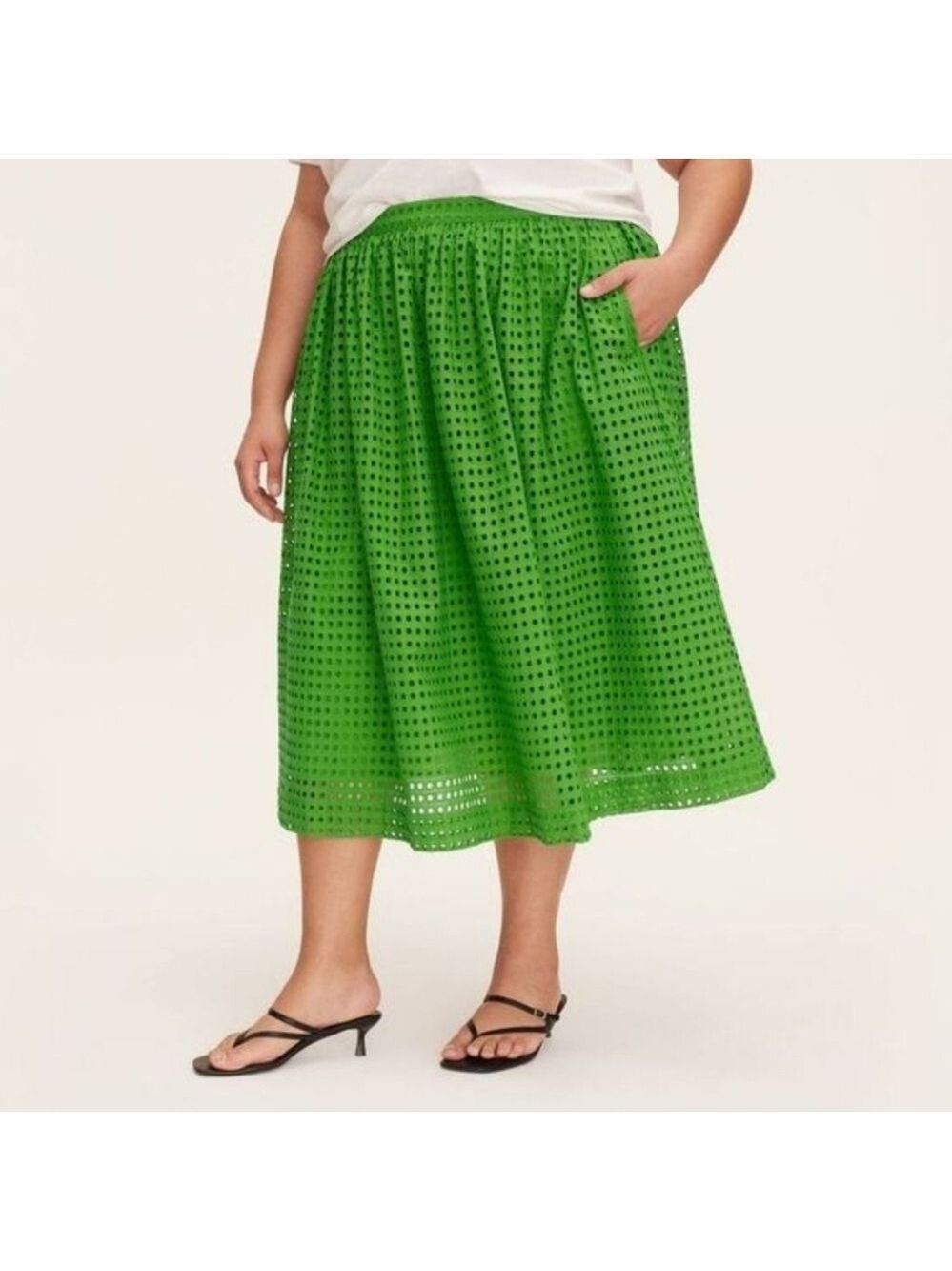 XXL • Kate Spade New York X Target • Eyelet Volume Midi Skirt • Grass Green